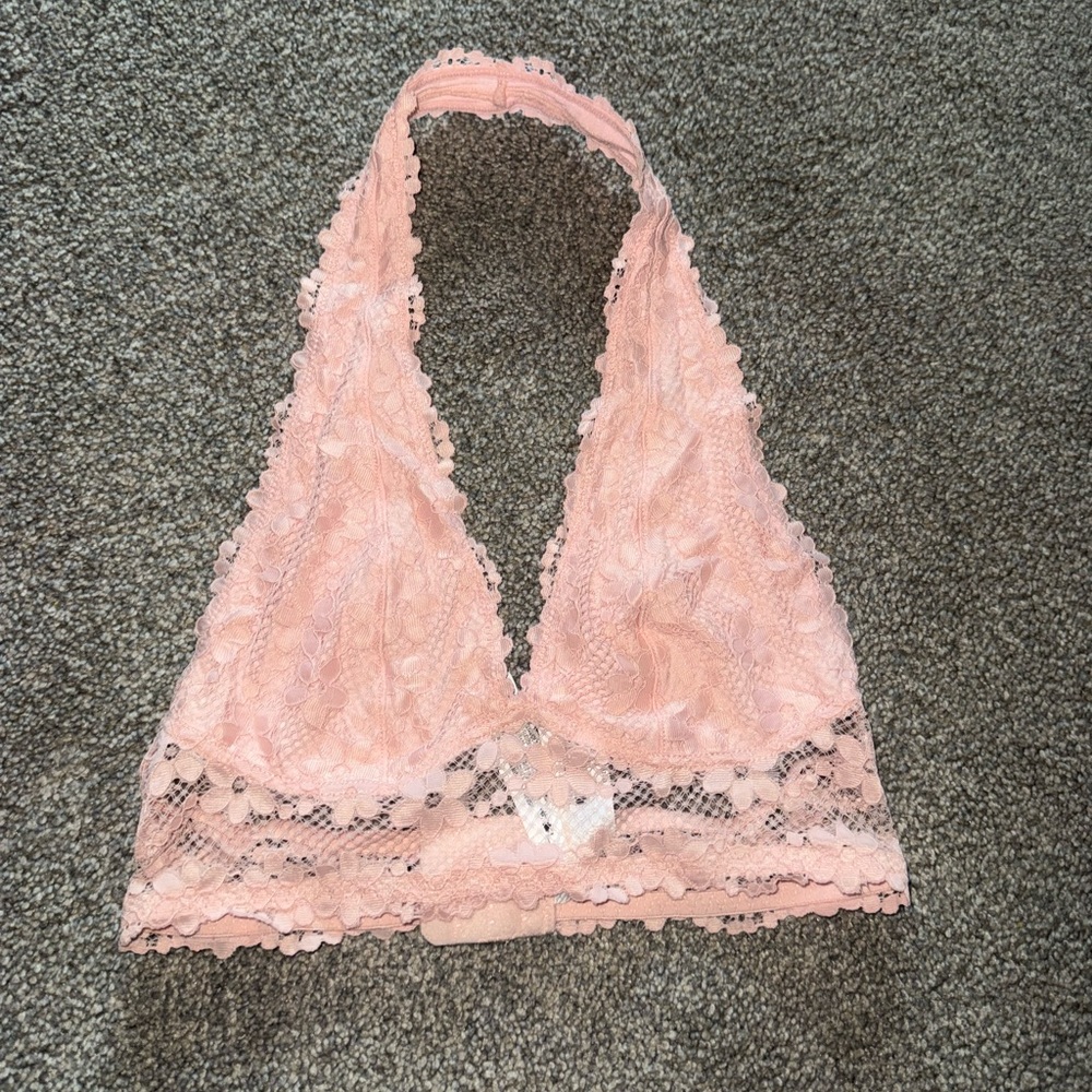 Lace Halter Bralette in Pink Forever 21